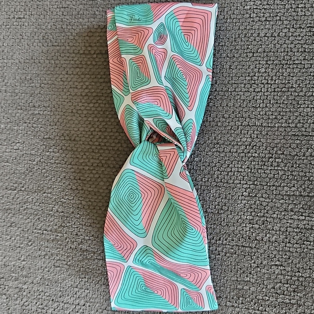 Emilio Pucci Green and Pink Patterned Hairband / Headband